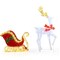 White Red Green Outdoor LED Christmas Reindeer and Sleigh Yard Decoration with 462 Lights
